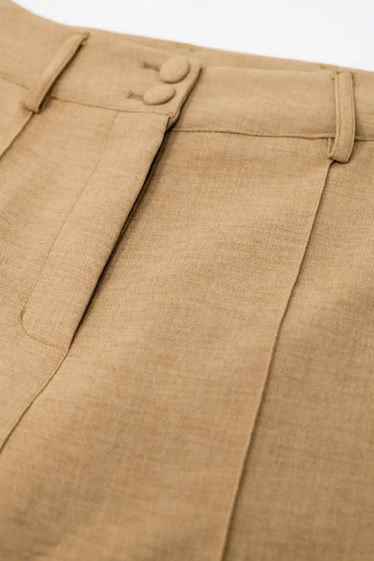 Straight Leg Tailored Pants In Camel - Pants