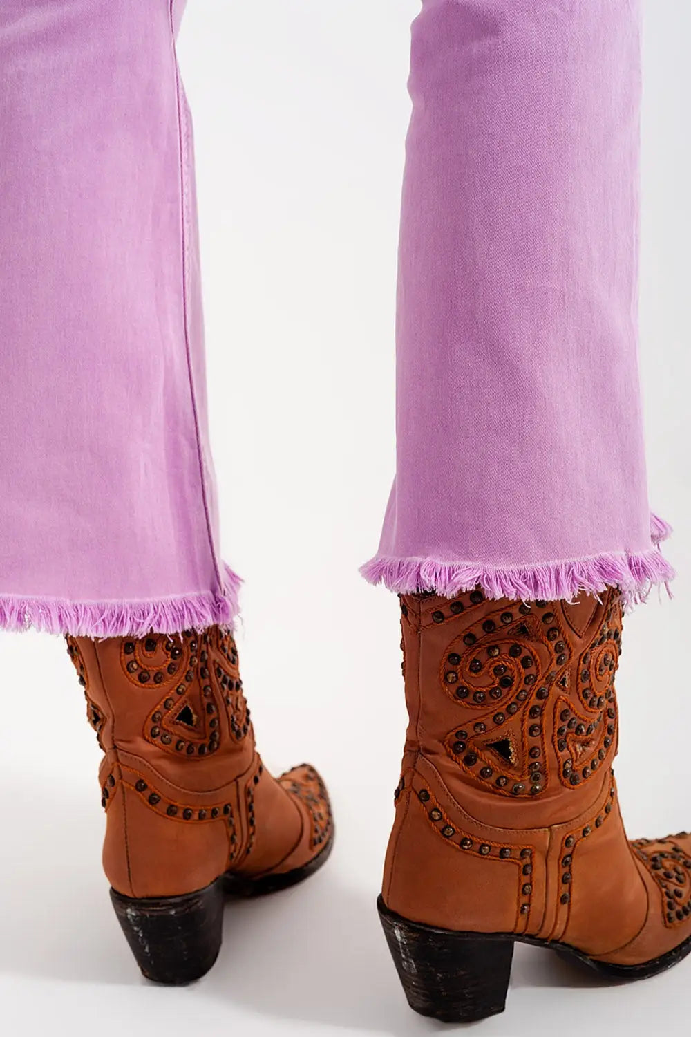 Straight Pants in pink with wide ankles - Jeans