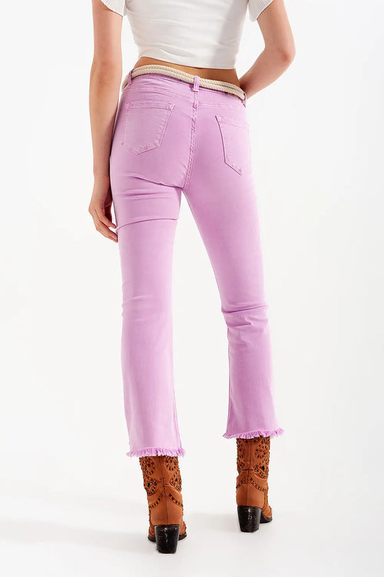 Straight Pants in pink with wide ankles - Jeans