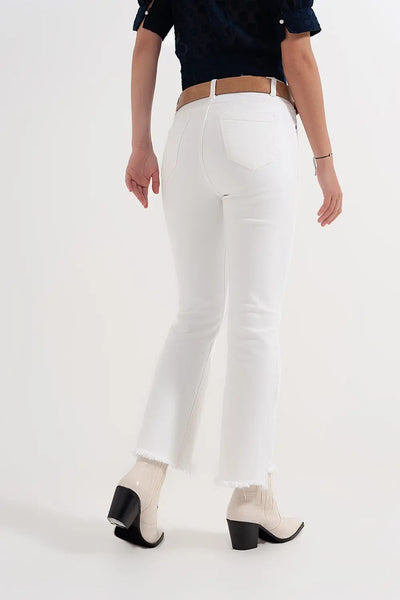 straight Pants in white with wide ankles - Jeans