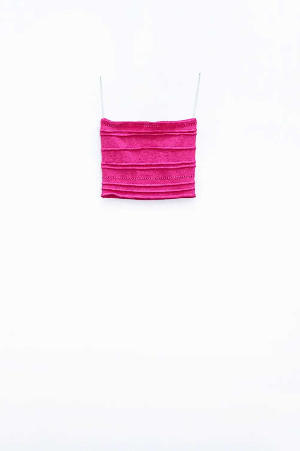 Strapless Knitted bodycon Top In Fuchsia - One Size / Fuchsia - Tops