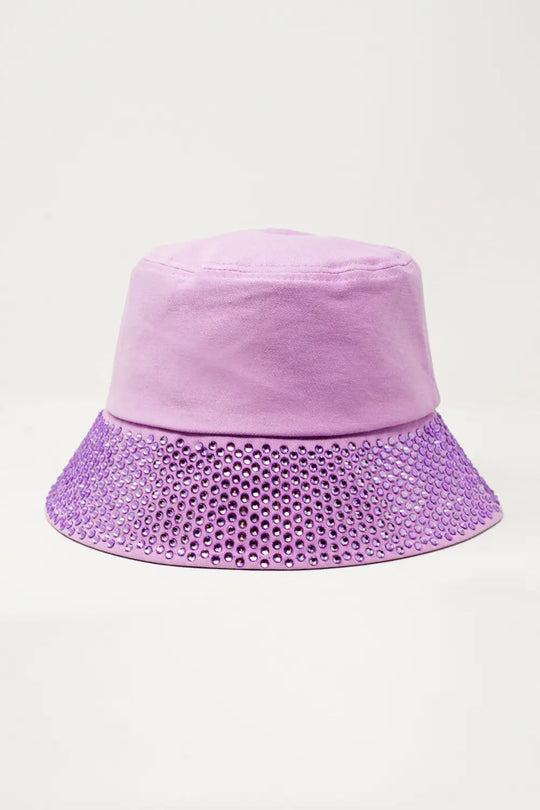 Q2 Strass bucket hat in purple
