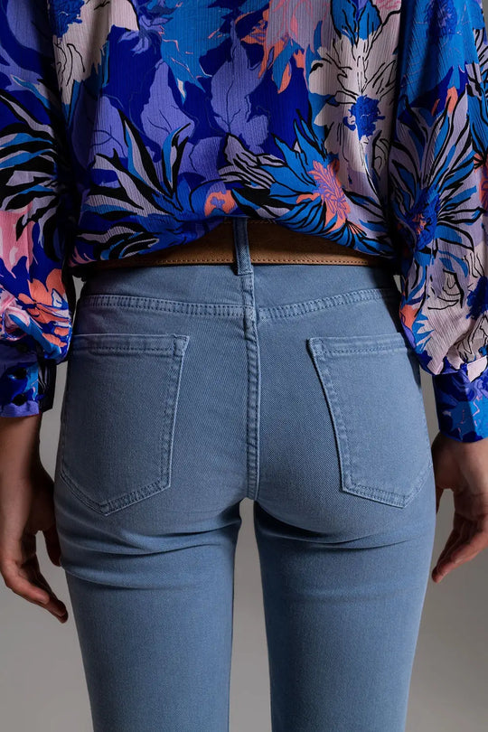 Stretch Cotton skinny jeans in blue - Jeans