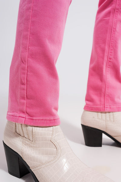 Stretch Cotton skinny jeans in pink