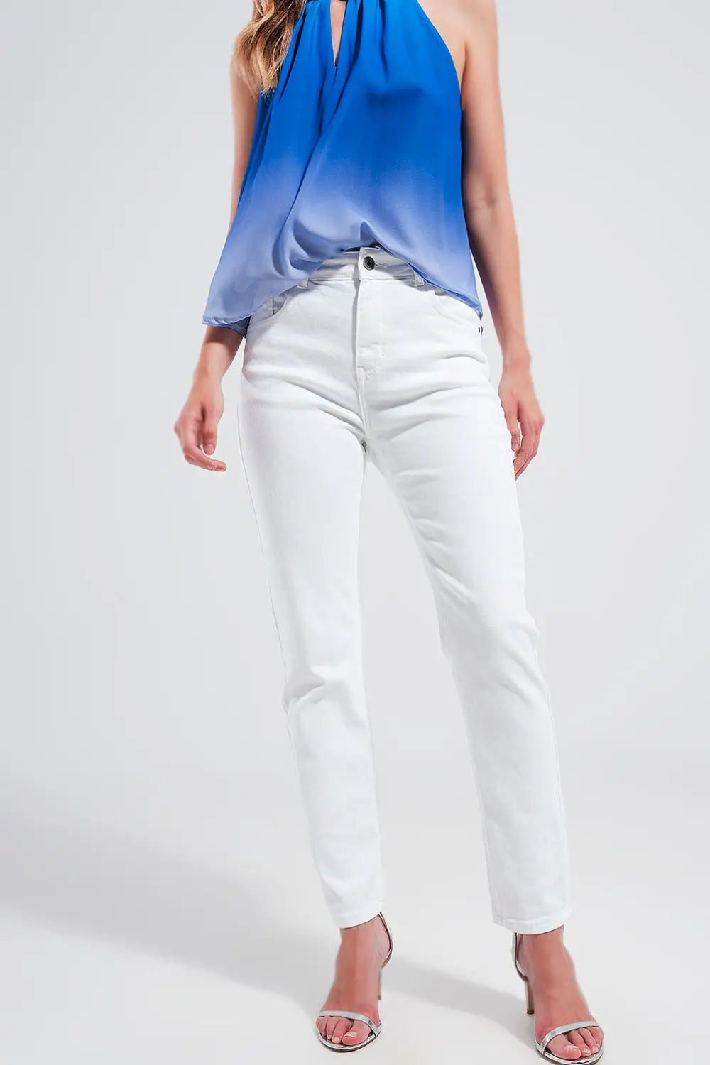 Q2 Stretch Cotton skinny jeans in white