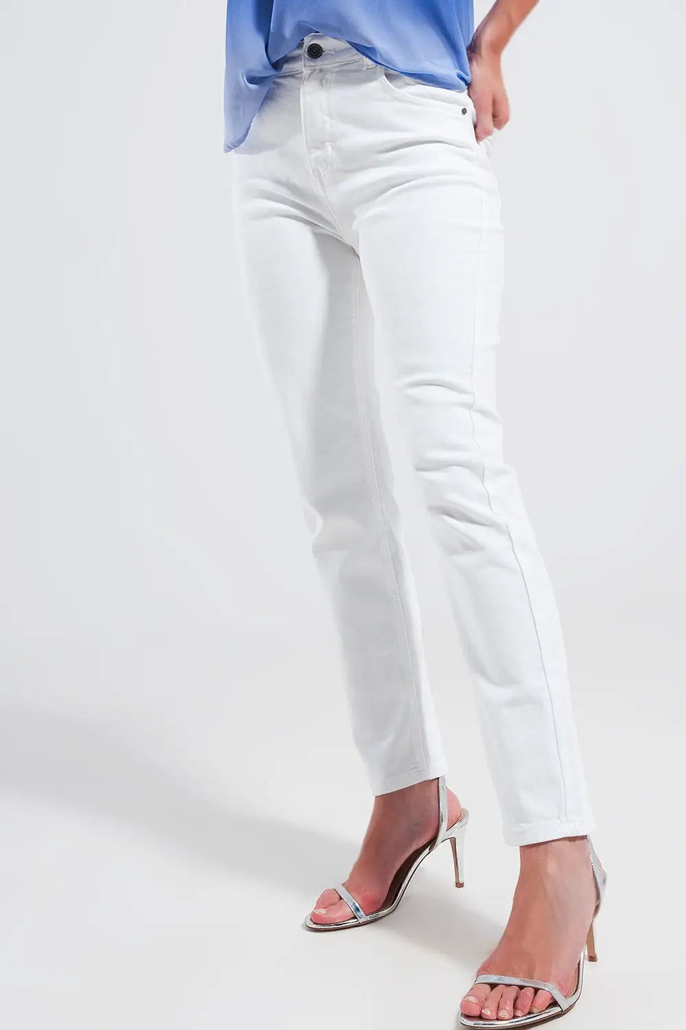 Stretch Cotton skinny jeans in white - Jeans