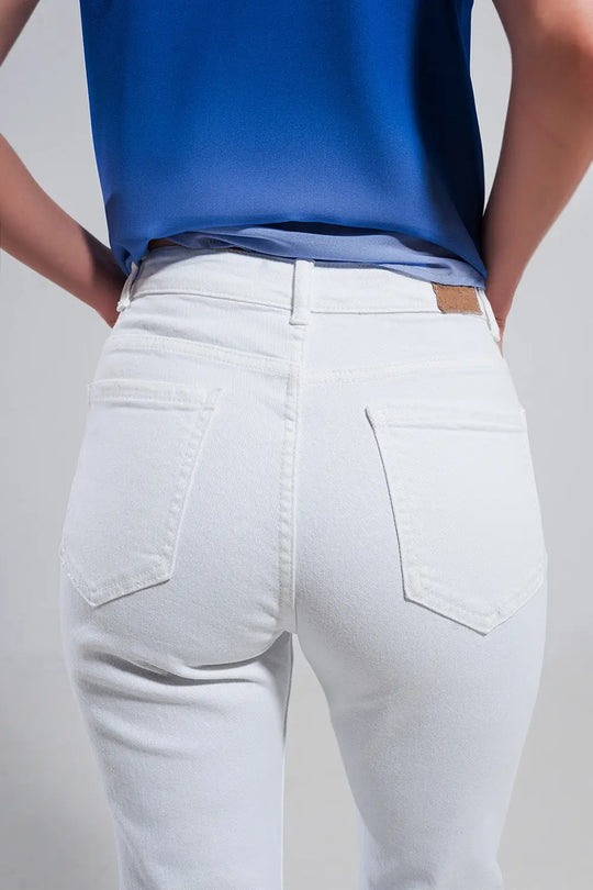 Stretch Cotton skinny jeans in white - Jeans