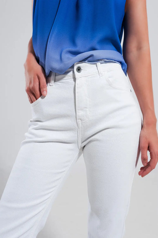 Stretch Cotton skinny jeans in white - Jeans