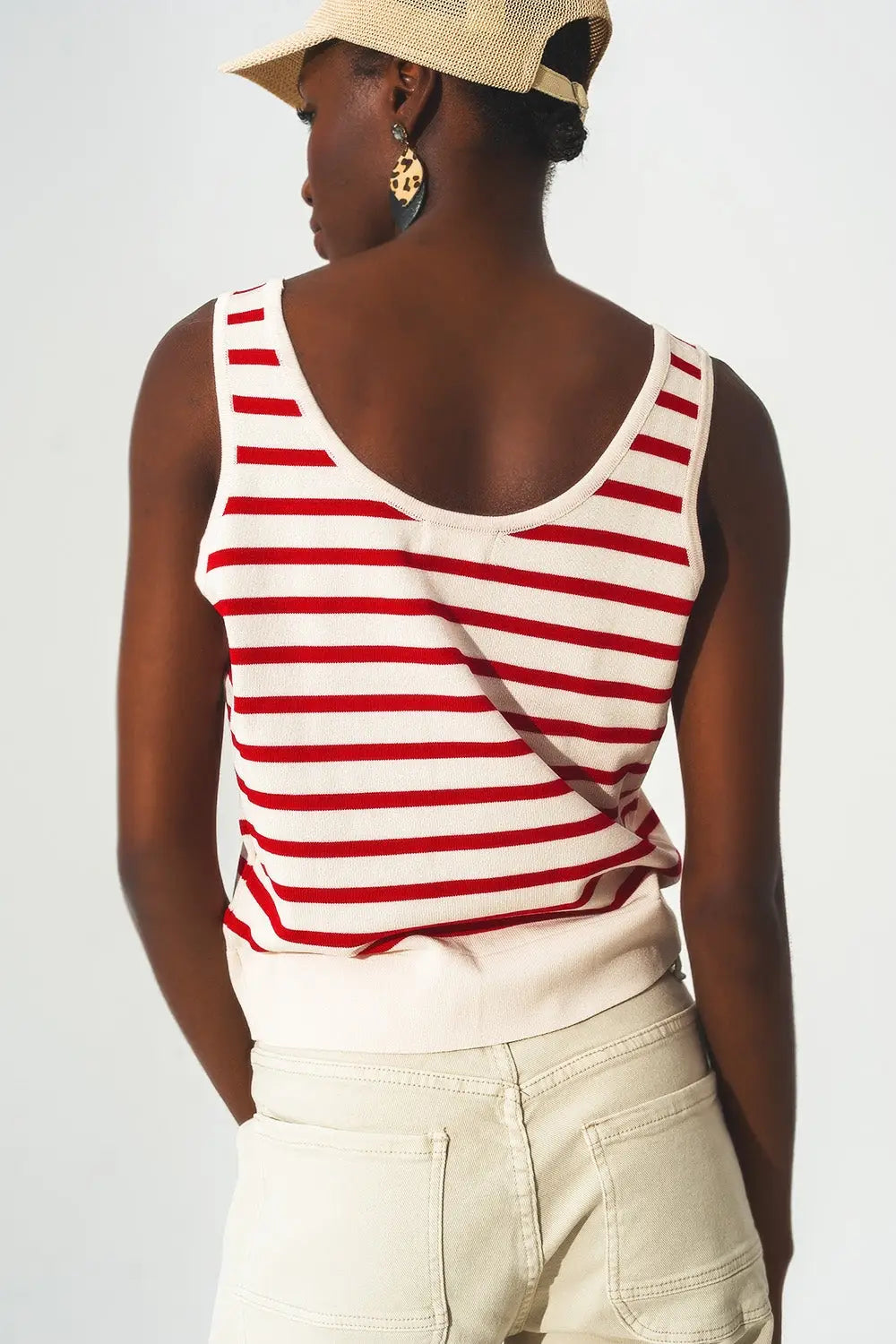 Striped cropped top in red and white - Tops