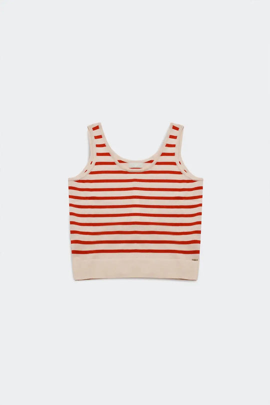 Striped cropped top in red and white - Tops