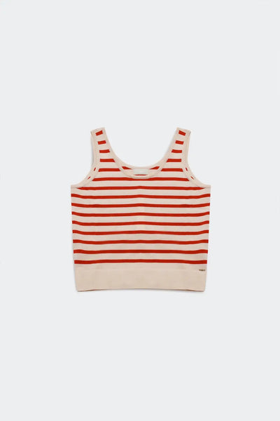 Striped cropped top in red and white - Tops