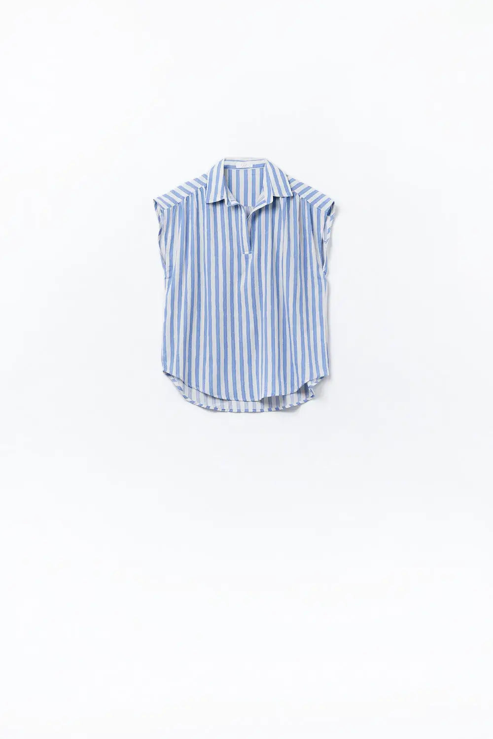 Striped dropped sleeves Blouse in Blue - Shirts