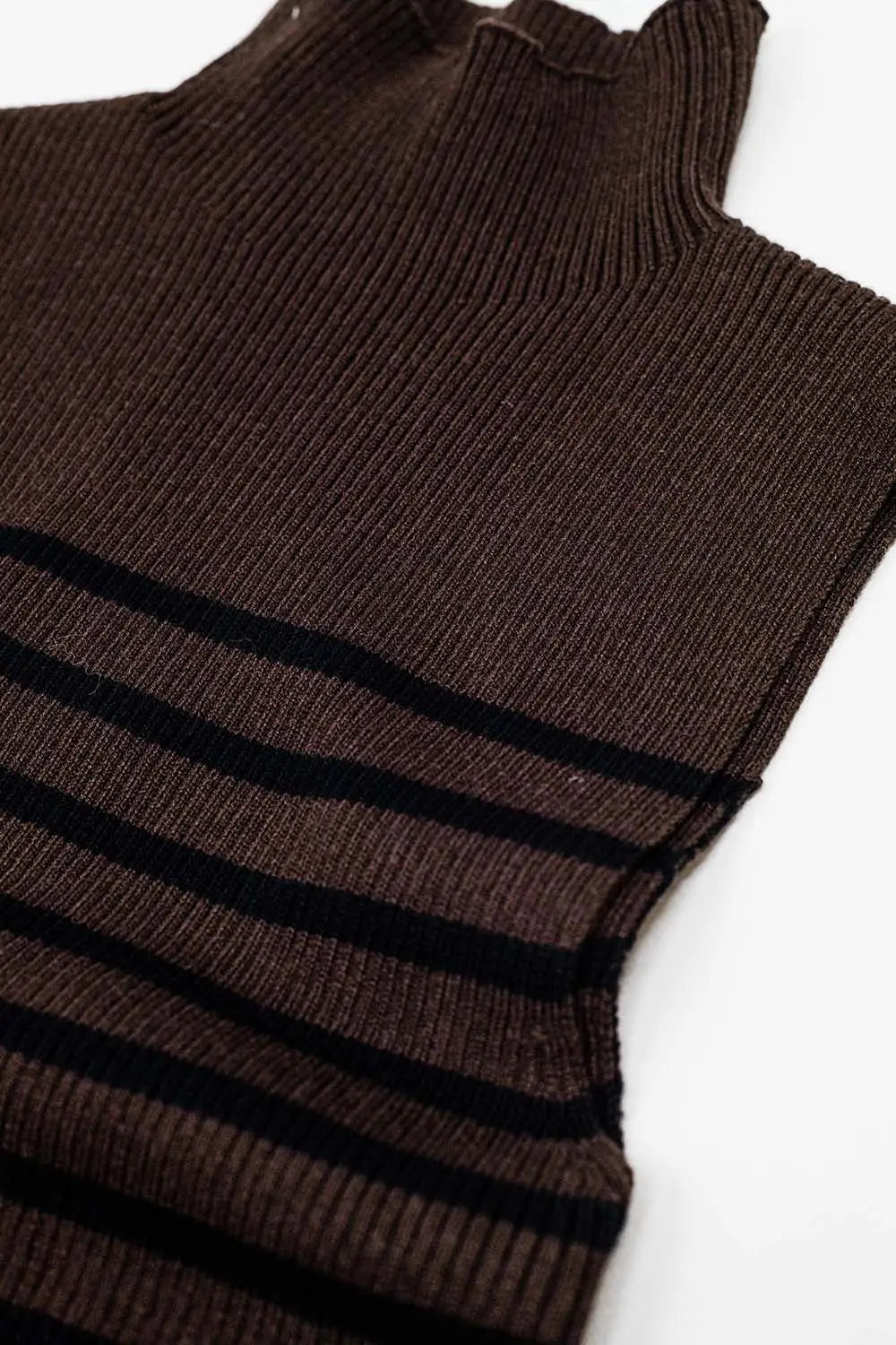 Striped high neck sweater In brown - Sweaters