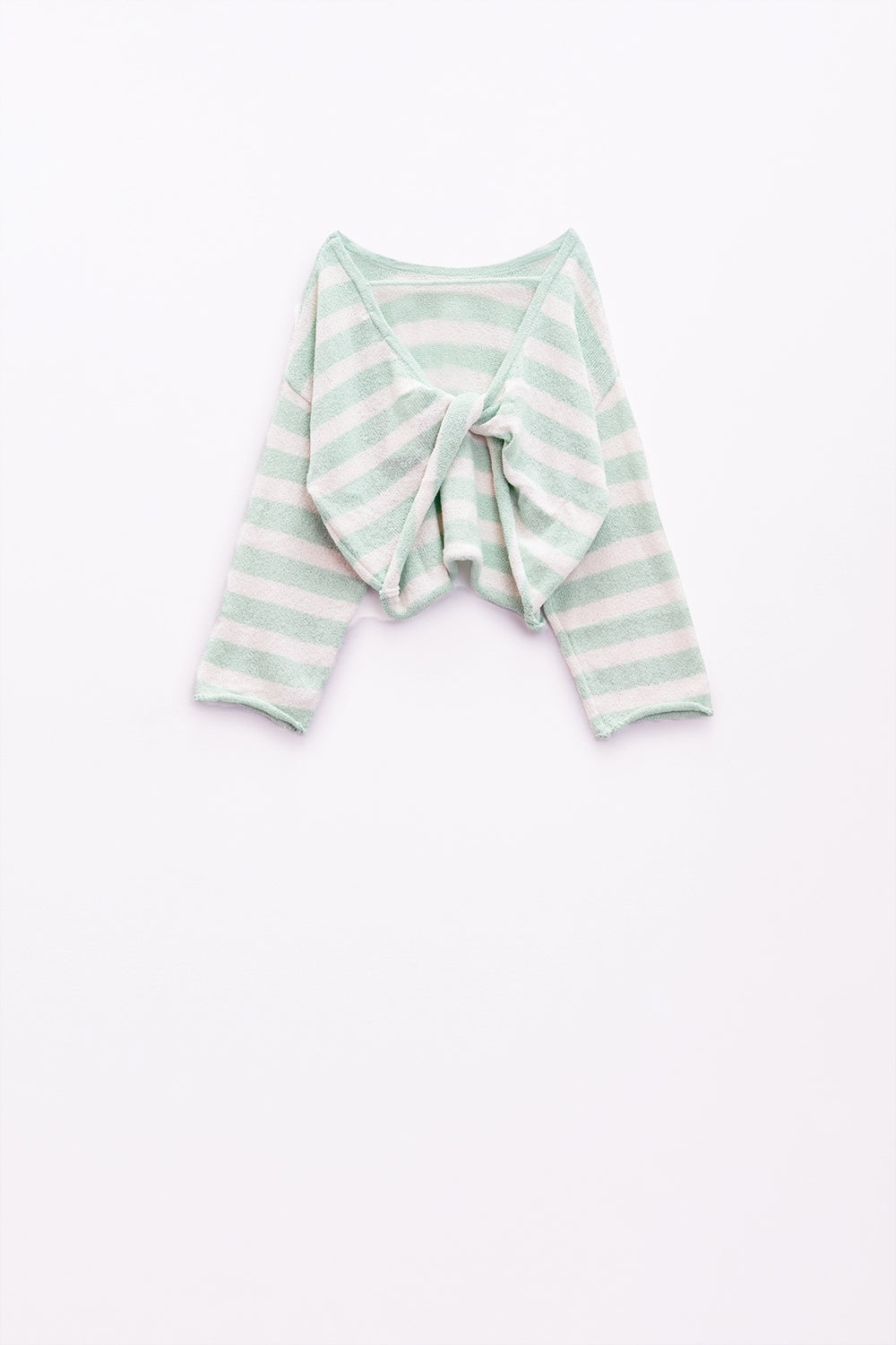 Striped sweater with knot detail at the back