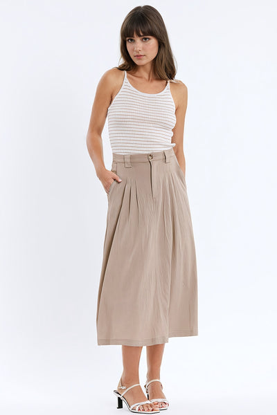 Stripped Ribbed Basic Tank Top In White And Brown