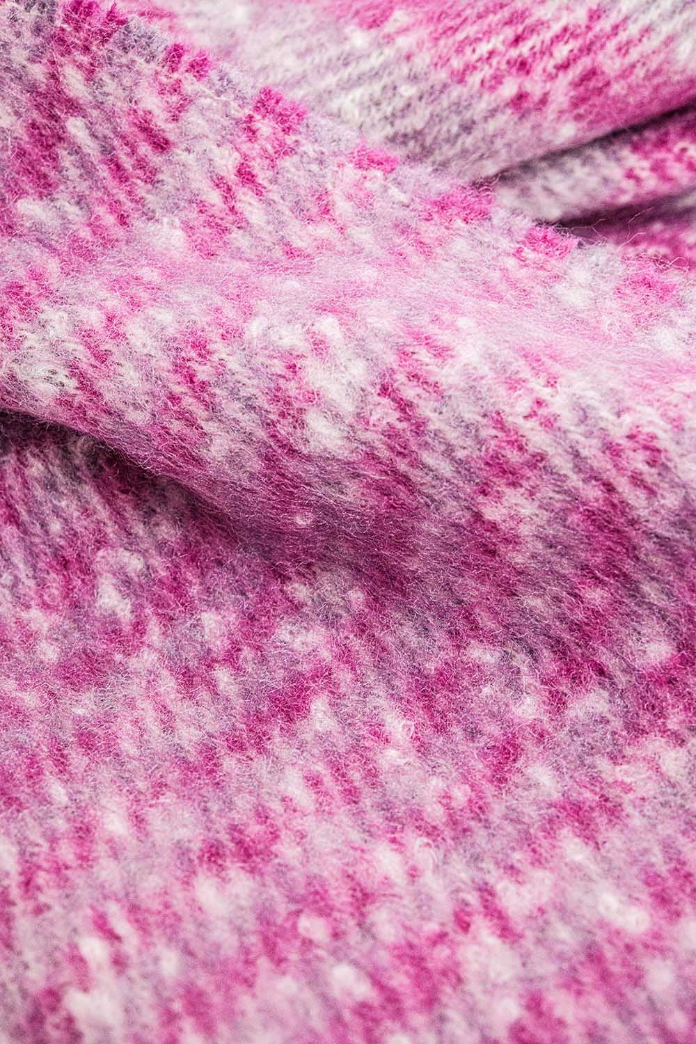 Stripy Chunky Scarf in Lilac and Purple