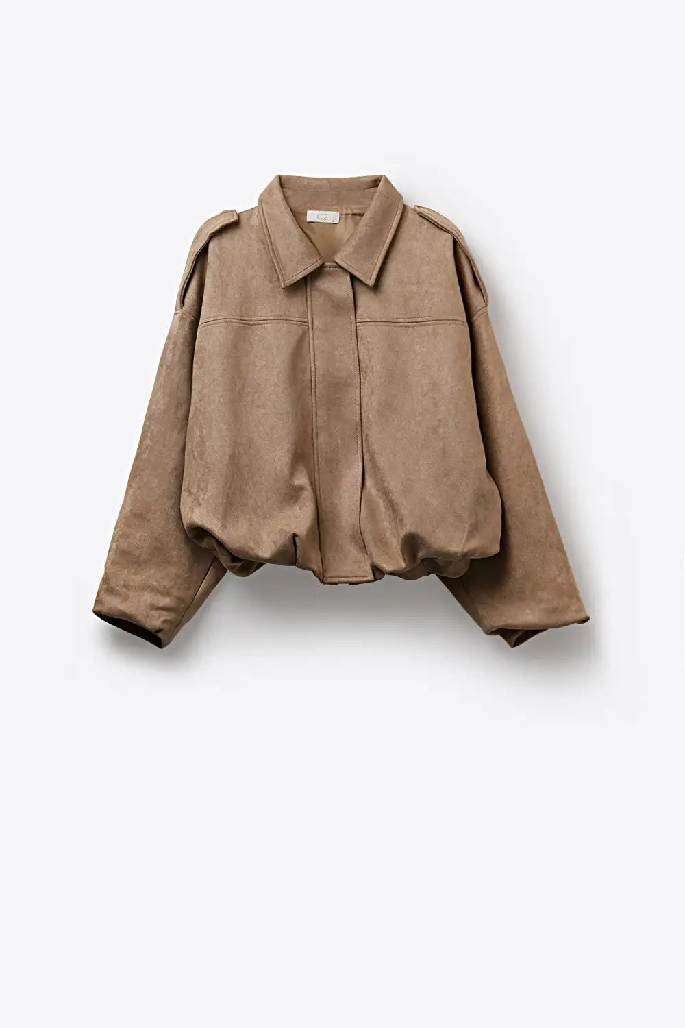 Suede-Effect Cropped Bomber Jacket - Coats and Jackets