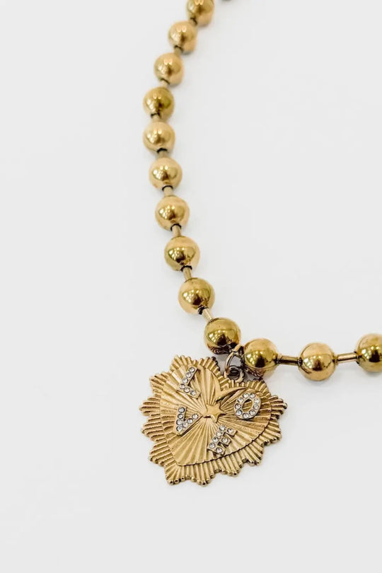 Sunburst Heart Love Pendant Necklace - WATERPROOF - Necklace