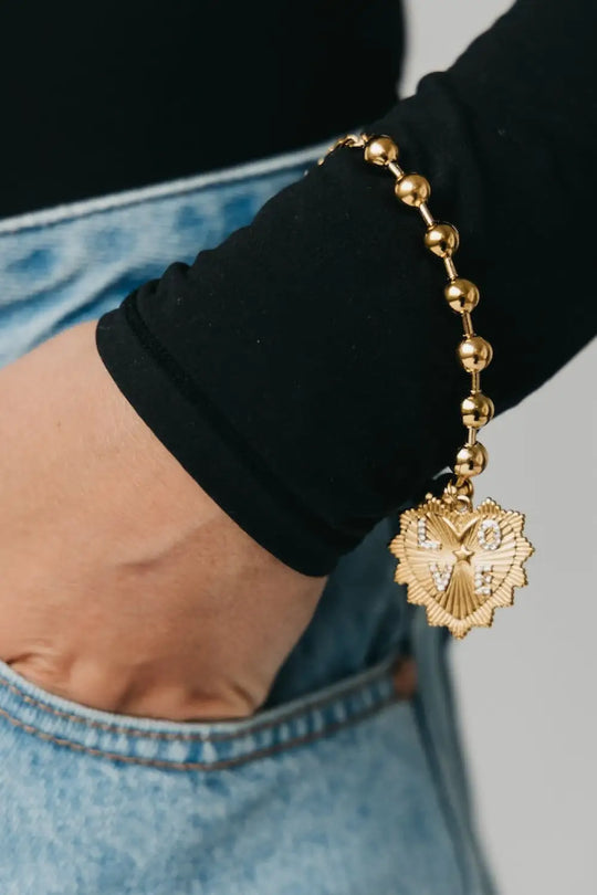 Sunburst Heart Love Beaded Bracelet - WATERPROOF - Bracelet