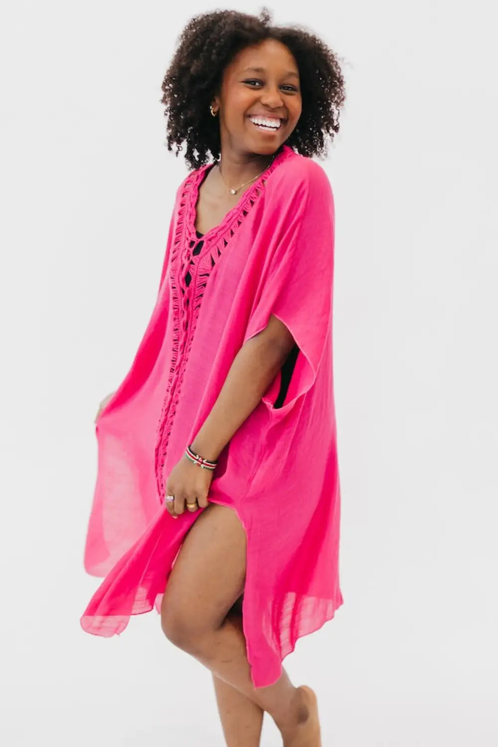 Sunday In Naples Crochet Kimono - Kimono