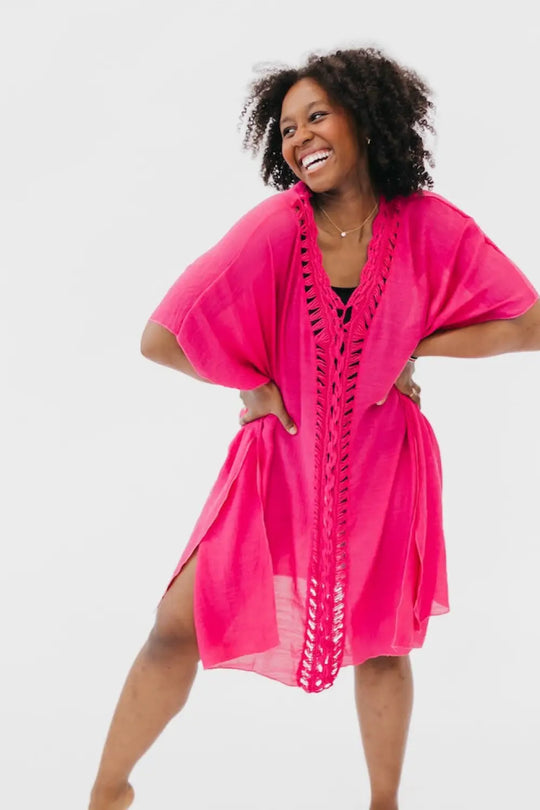 Sunday In Naples Crochet Kimono - Kimono