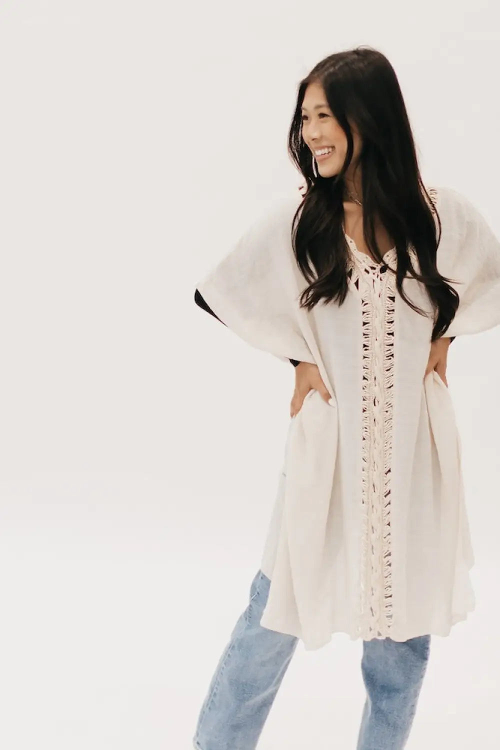 Sunday In Naples Crochet Kimono - Kimono