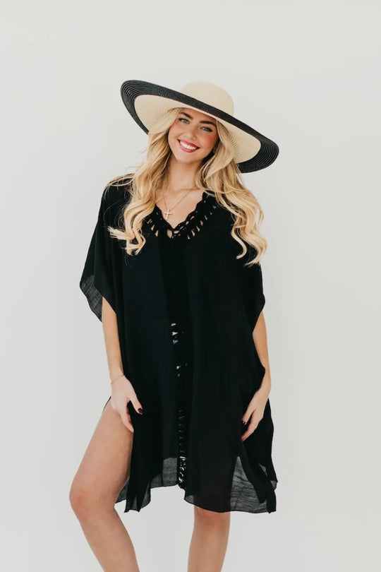 Sunday In Naples Crochet Kimono - Kimono