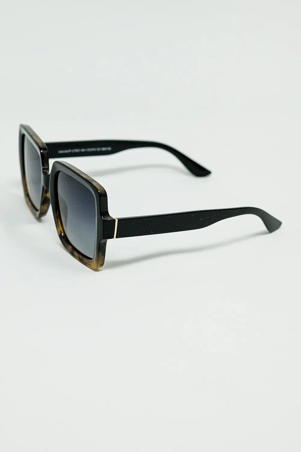 Sunglasses with a gradient print frame and black temples - One Size / Brown