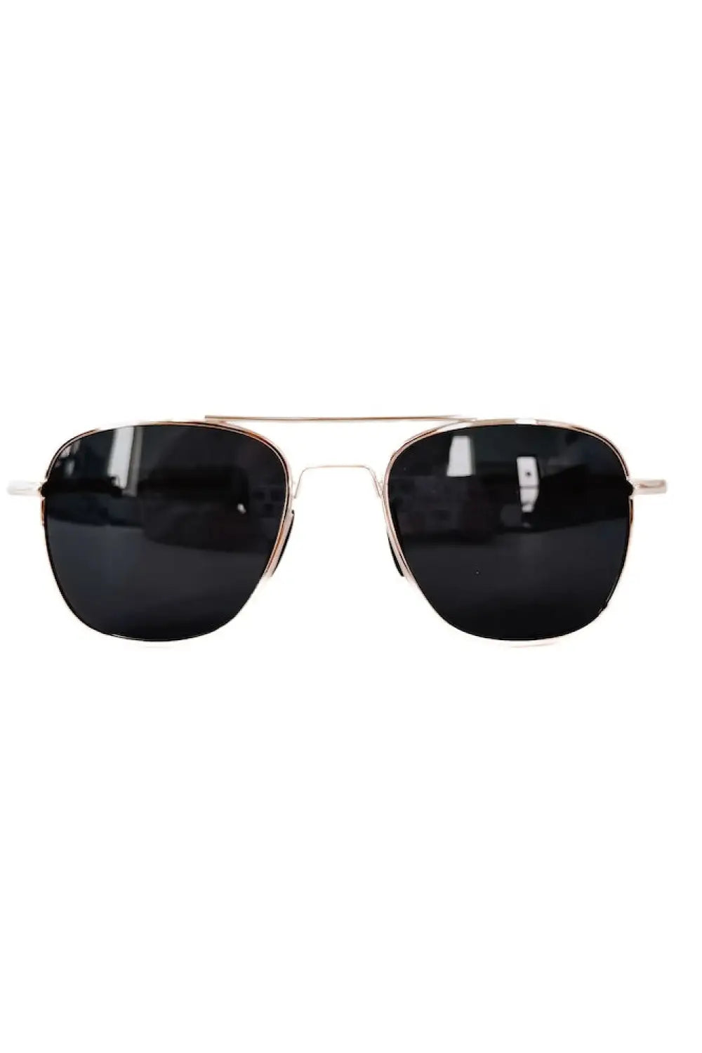 Sunny Square Aviator Sunglasses - Black Lens/Gold Frame - Sunglasses
