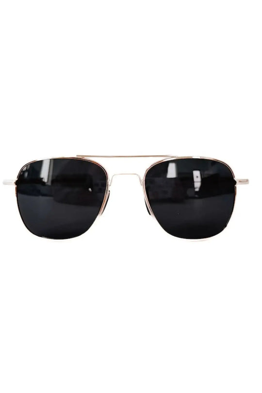 Sunny Square Aviator Sunglasses - Black Lens/Gold Frame - Sunglasses