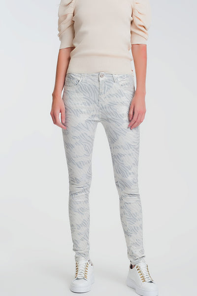 Q2 super skinny pants with stirrup in camo