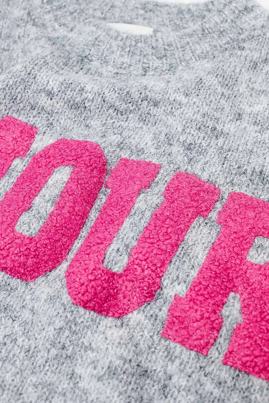 Q2 Super soft grey jersey with Amour text on the chest