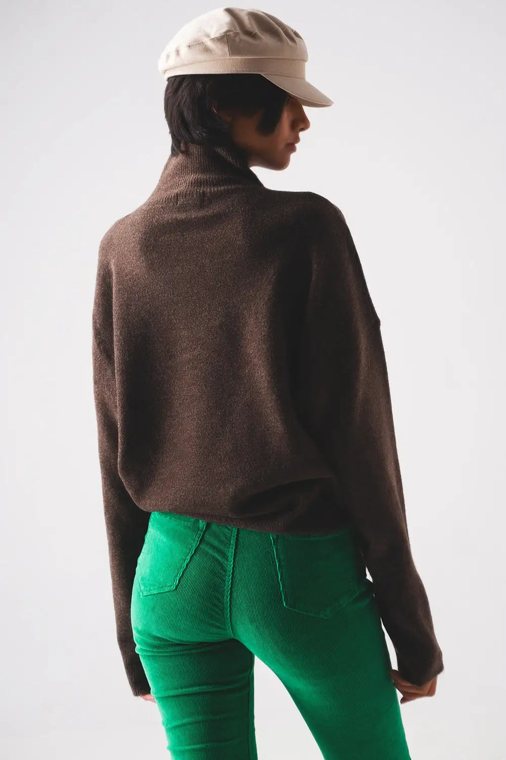 Super soft high neck sweater in brown - One Size / Brown - Sweaters
