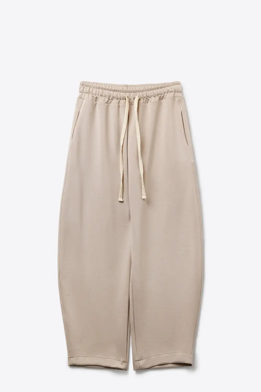 Super-Soft Knit Jogger Pants in beige with Drawstring Waist - One Size / Beige - Pants