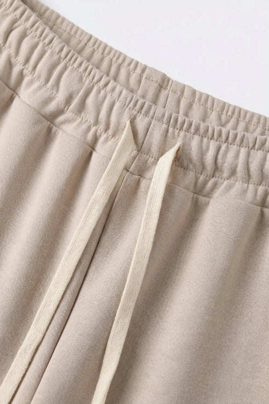 Super-Soft Knit Jogger Pants in beige with Drawstring Waist - One Size / Beige - Pants