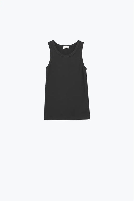 Q2 Super Soft Knitted Basic Tank in black