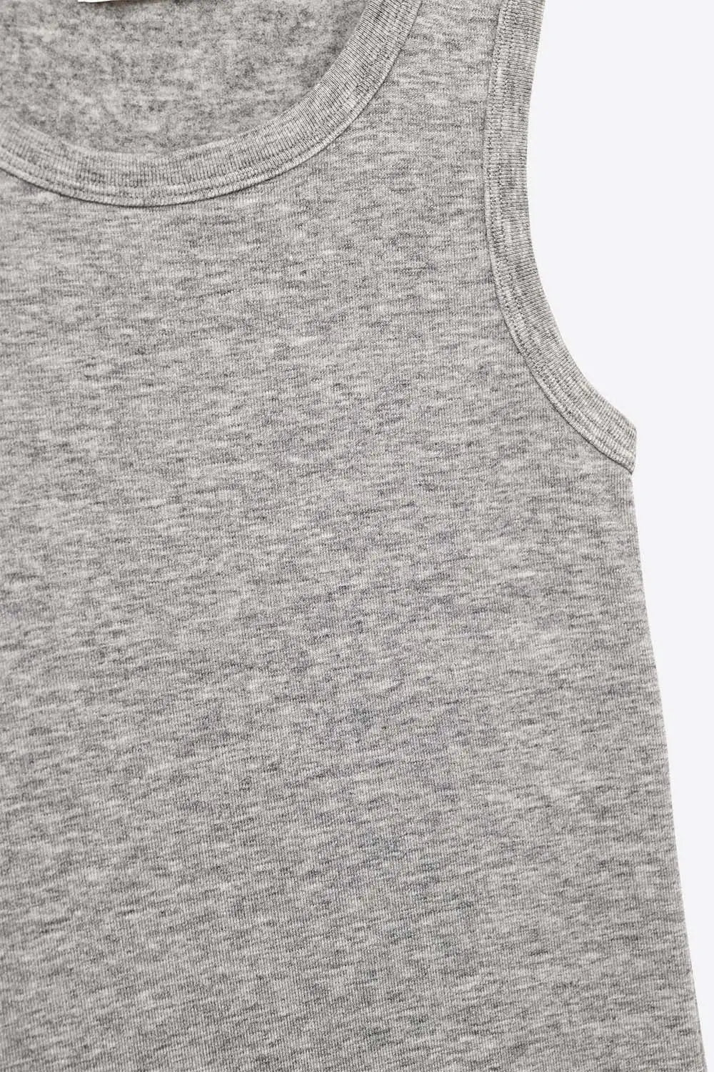 Super Soft Knitted Basic Tank in Grey - Tops