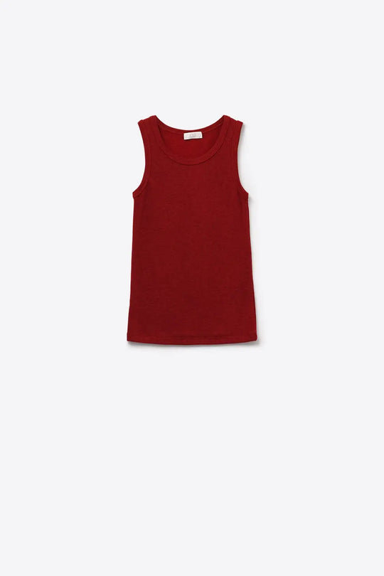 Super Soft Knitted Basic Tank in Ruby Red - Tops