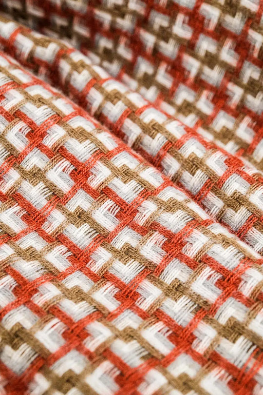 Super soft red scarf with geometric print - One Size / Red - Scarves & Hats