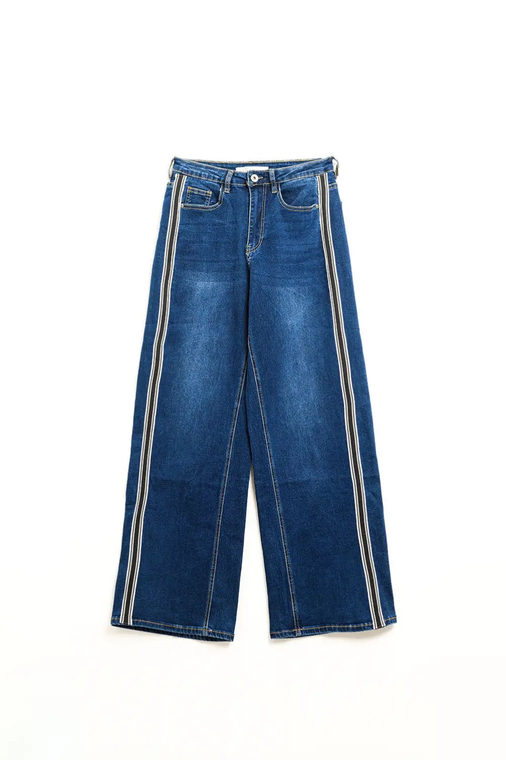 super Wide Leg Jeans with stripe on side - Jeans