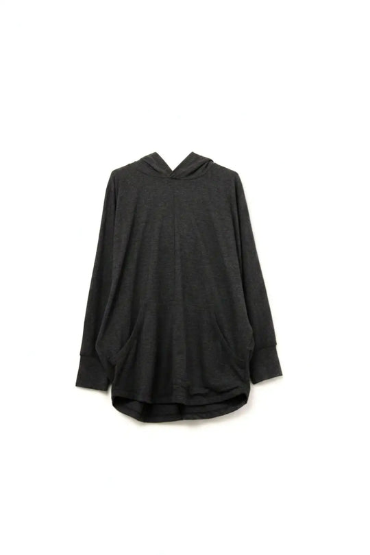 Q2 Sweat à capuche surdimensionné gris foncé avec poche frontale
