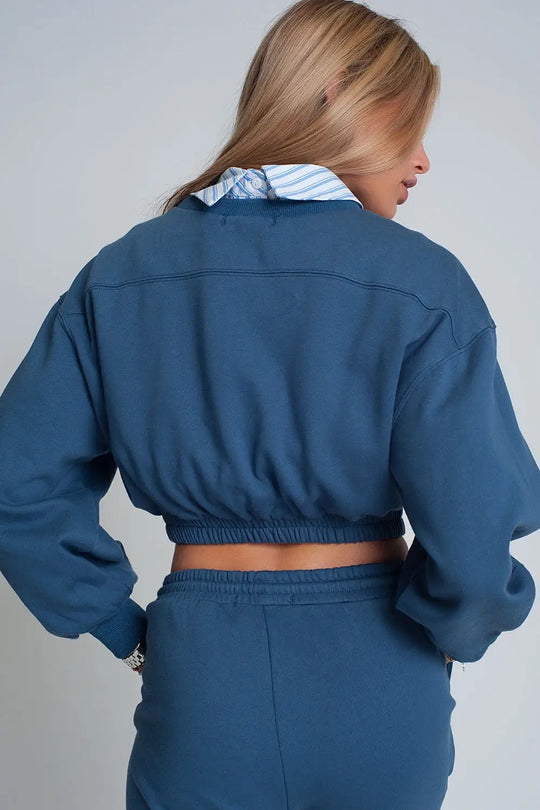 Sweat surdimensionné en forme de bleu - Pulls