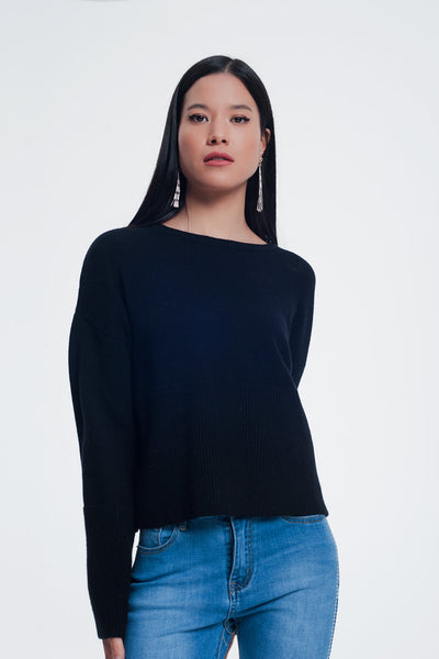 sweater with long sleeves in black