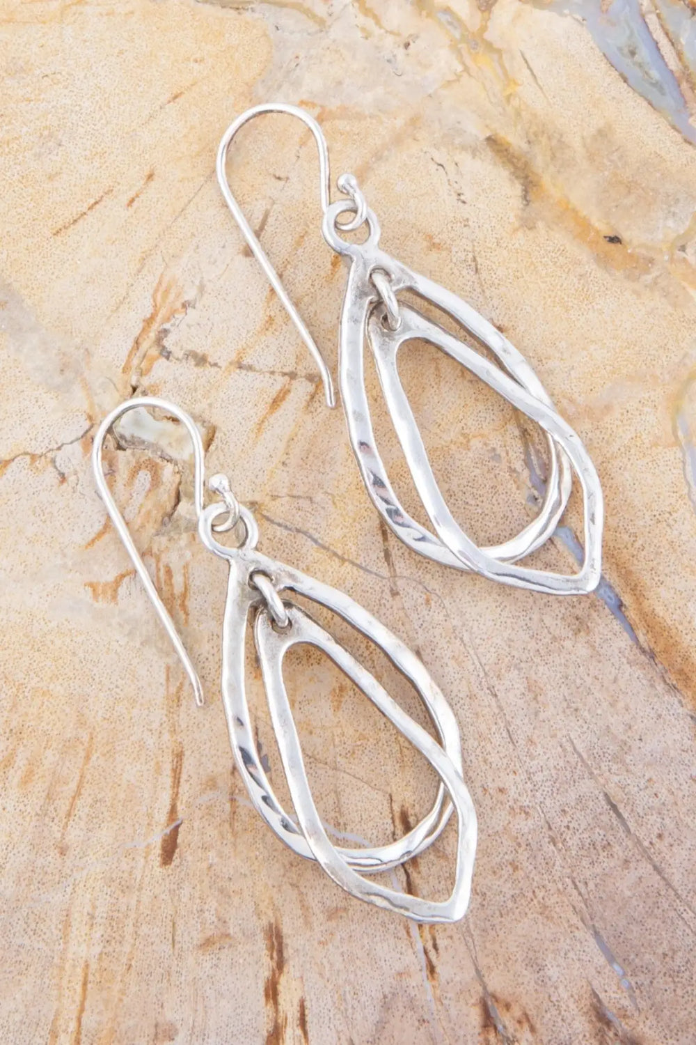 Swirled Sterling Silver Drop Earrings - Earrings