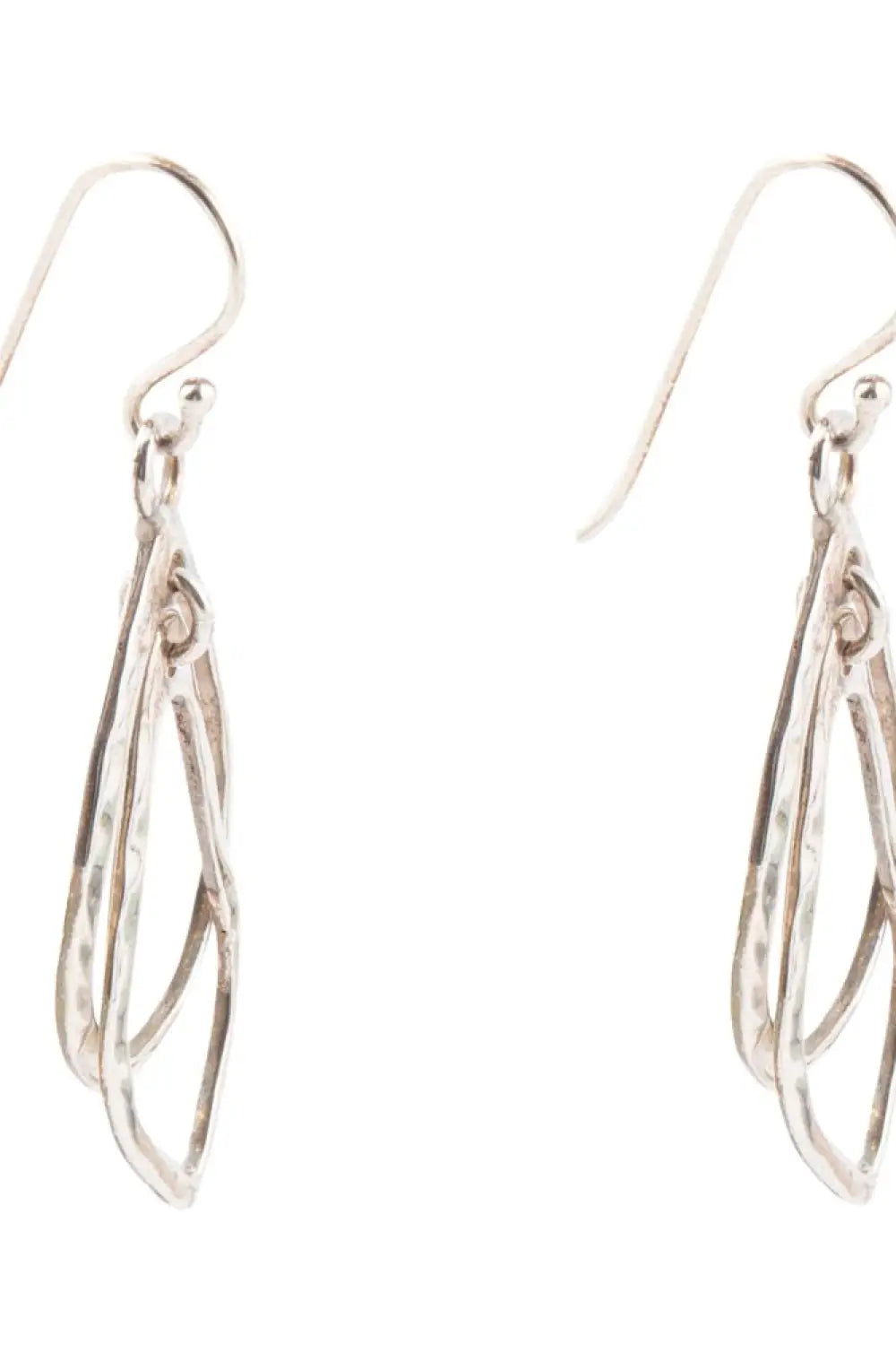 Swirled Sterling Silver Drop Earrings - Earrings