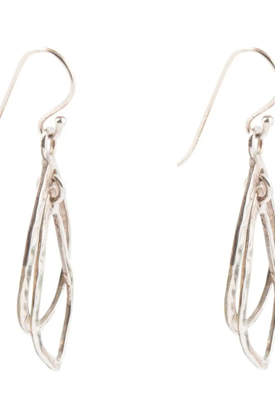 Swirled Sterling Silver Drop Earrings - Earrings
