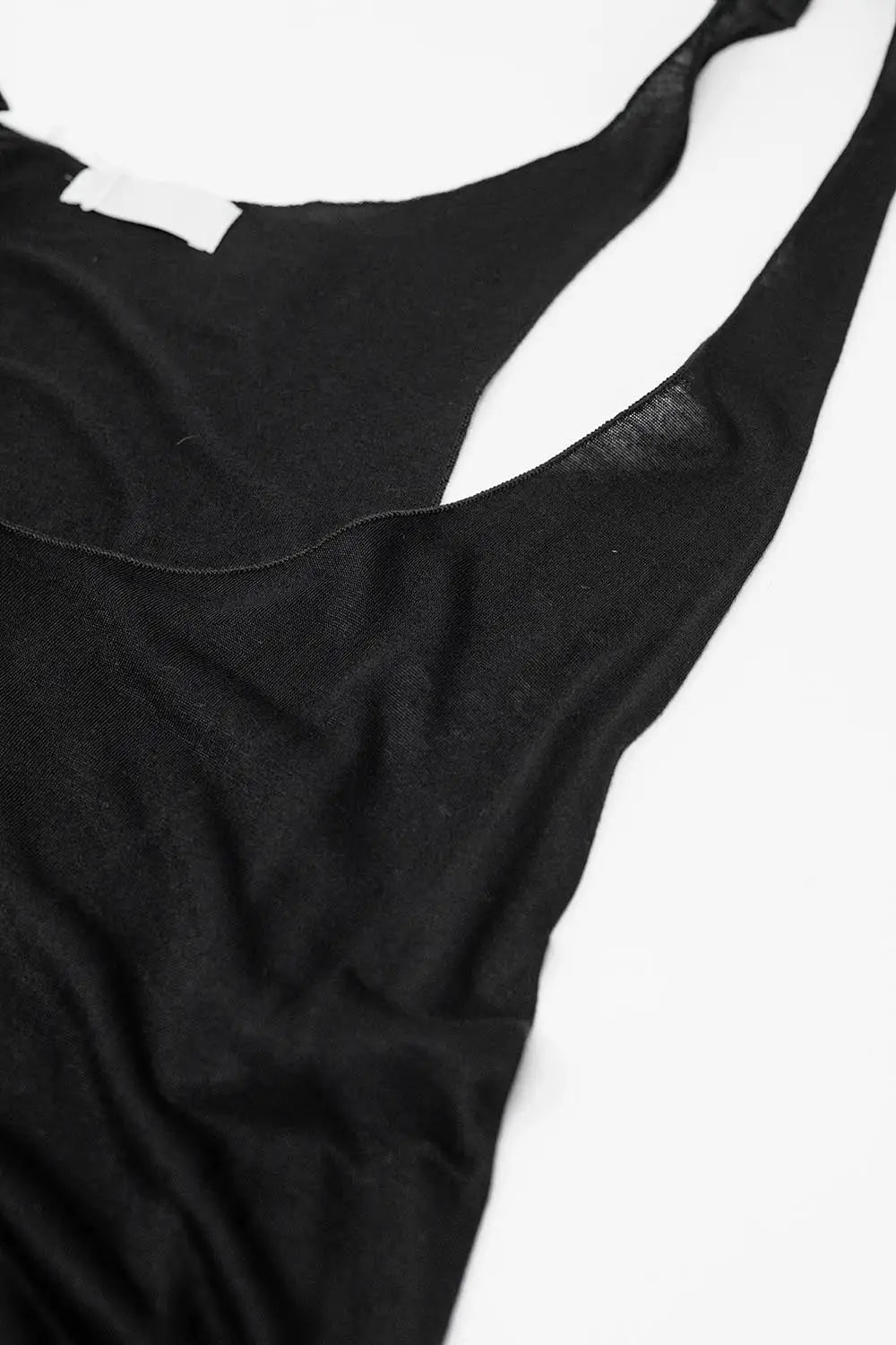 T-black wide neck tank top - One Size / Black - Shirts