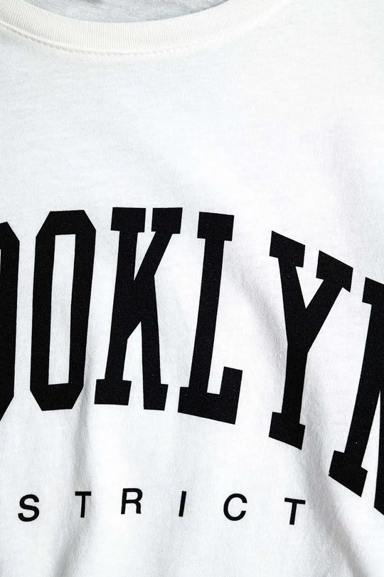 T-shirt à inscription Brooklyn Blanc - One Size / blanc - Tops