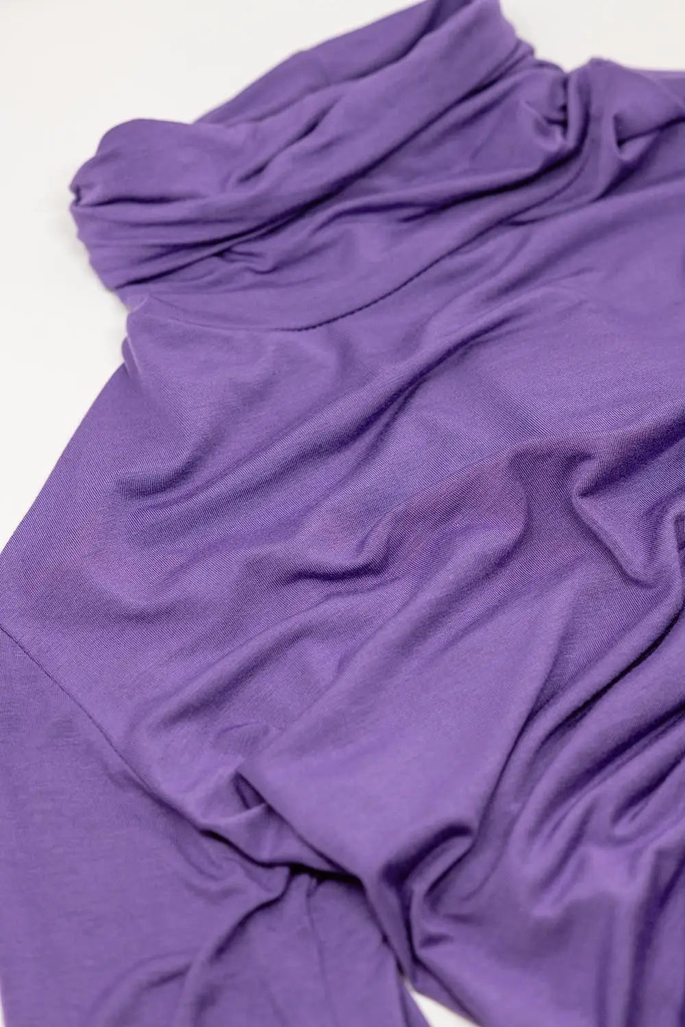 T-shirt à manches longues et col montant en modal violet - Tee-Shirt