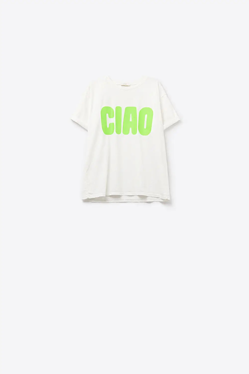 T-Shirt blanc décontracté CIAO avec lettres vertes - One Size / blanc - Tops
